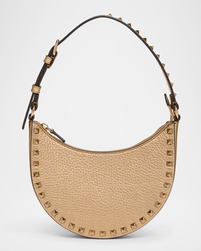 Mini Rockstud Metallic Leather Shoulder Bag